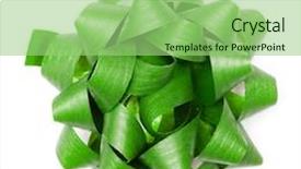  Presentation with packaging - Cool new PPT theme with packaging band isolated on white backdrop and a mint green colored foreground