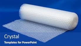  Presentation with packaging - Audience pleasing slide set consisting of packaging-bubble-wrap-roll backdrop and a teal colored foreground