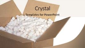  Presentation with packaging - Audience pleasing PPT layouts consisting of packaging full of styrofoam peanuts backdrop and a lemonade colored foreground