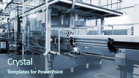  Presentation with packaging - Amazing presentation theme having packaging line - conveyor working at a modern backdrop and a ocean colored foreground