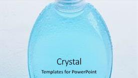  Presentation with cosmetic - Colorful slide deck enhanced with plastic packaging - cosmetic bottle isolated on white backdrop and a arctic colored foreground