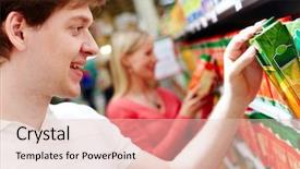  Presentation with healthy juice - PPT layouts enhanced with healthy product - portrait of happy guy choosing background and a lemonade colored foreground