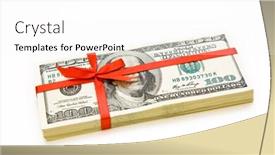  Presentation with packaging - Amazing presentation having packaging-stack-of-dollars-isolated backdrop and a  colored foreground