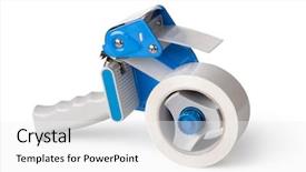  Presentation with packaging - PPT layouts having packaging tape gun dispenser isolated background and a white colored foreground