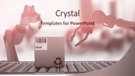  Presentation with production line - Colorful presentation theme enhanced with packed carton box on production backdrop and a lemonade colored foreground