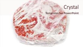  Presentation with burger - Presentation design enhanced with packed frozen burger background and a sky blue colored foreground