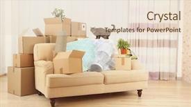  Presentation with moving - Slide deck enhanced with packed household stuff for moving background and a lemonade colored foreground