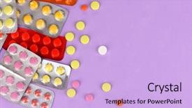  Presentation with capsules pills pill doctor prescription - Audience pleasing PPT layouts consisting of packed in blisters on purple backdrop and a lavender colored foreground