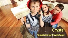  Presentation with home black family - Colorful slide deck enhanced with packed people - family at home backdrop and a  colored foreground