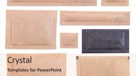  Presentation with sugar - Cool new theme with packet - paper sugar sachets isolated backdrop and a lemonade colored foreground