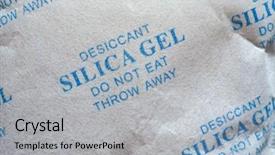  Presentation with silica - Colorful PPT theme enhanced with packet of silica gel desiccant backdrop and a light gray colored foreground