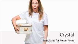  Presentation with how to add moving curtains to a - Presentation theme having packing box over isolated background background and a white colored foreground