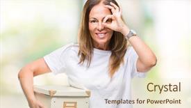  Presentation with moving graduation - Colorful theme enhanced with packing box over isolated background backdrop and a  colored foreground