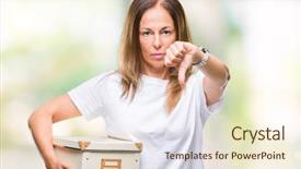  Presentation with moving - Amazing PPT layouts having packing box over isolated background backdrop and a cream colored foreground