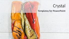  Presentation with hydroponics vegetables hydroponic vegetable - Theme with packing food - vacuum grilled vegetables background and a sky blue colored foreground