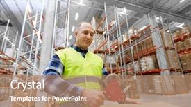  Presentation with scotch tape - Theme featuring packing parcel box with scotch background and a coral colored foreground