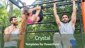  Presentation with packs - Slide deck with packs abs workout routine next background and a tawny brown colored foreground