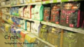  Presentation with pet food - Cool new presentation theme with packs of animal food backdrop and a yellow colored foreground