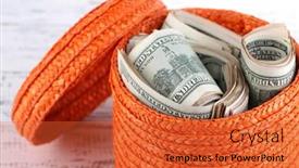  Presentation with packs - PPT layouts having delay system - packs of dollars stored background and a red colored foreground