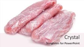  Presentation with packs - Colorful slide deck enhanced with packs of frozen chicken meat backdrop and a lemonade colored foreground