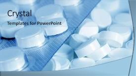  Presentation with packs - Beautiful slide set featuring packs of pills - abstract medical backdrop and a light blue colored foreground