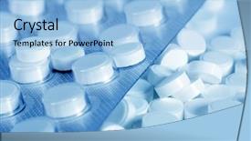 Presentation with packs - Slide deck with packs of pills - abstract medical background and a light blue colored foreground