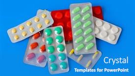 Presentation with packs - Slide deck having packs-of-pills-isolated background and a teal colored foreground