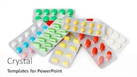  Presentation with packs - Audience pleasing PPT layouts consisting of packs-of-pills-isolated backdrop and a white colored foreground