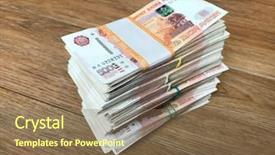  Presentation with packs - Presentation with packs of russian ruble money background and a violet colored foreground