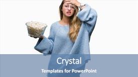  Presentation with skin anatomy face and head - Amazing PPT layouts having packs storess - young beautiful blonde woman eating backdrop and a teal colored foreground