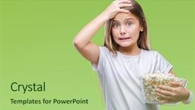  Presentation with skin anatomy face and head - Colorful PPT layouts enhanced with packs storess - young beautiful girl eating popcorn backdrop and a mint green colored foreground