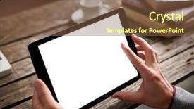  Presentation with computer vision abstract digital eye - PPT layouts enhanced with pad - digital tablet computer with isolated background and a tawny brown colored foreground