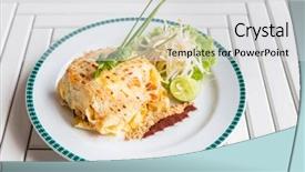  Presentation with pad thai - Slide deck consisting of pad thai - stir fried rice background and a light gray colored foreground