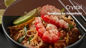 Presentation with noodles thai food pad thai - PPT theme enhanced with pad-thai-stir-fried-rice background and a tawny brown colored foreground