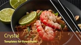  Presentation with noodles thai food pad thai - Audience pleasing slides consisting of pad-thai-stir-fried-rice backdrop and a tawny brown colored foreground