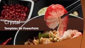  Presentation with noodles thai food pad thai - Amazing PPT layouts having pad-thai-stir-fried-rice backdrop and a tawny brown colored foreground