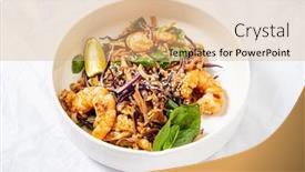  Presentation with noodles thai food pad thai - Presentation theme having pad-thai-stir-fried-rice background and a coral colored foreground