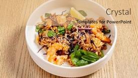  Presentation with noodles thai food pad thai - Presentation theme consisting of pad-thai-stir-fried-rice background and a coral colored foreground