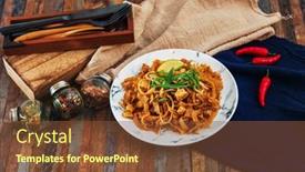  Presentation with pad thai - Audience pleasing PPT layouts consisting of pad-thai-vegan-recipe-made backdrop and a tawny brown colored foreground