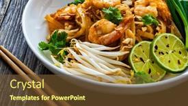  Presentation with pad thai - Slide set consisting of pad-thai-with-prawns and a  colored foreground