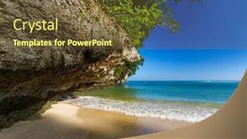  Presentation with bali - Slides having padang-padang-beach-in-bali background and a tawny brown colored foreground