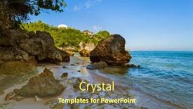  Presentation with indonesia - Audience pleasing theme consisting of padang-padang-beach-in-bali backdrop and a tawny brown colored foreground