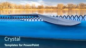  Presentation with fall lake - Colorful PPT theme enhanced with paddle-and-safety-leash backdrop and a ocean colored foreground