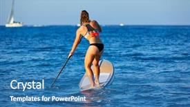  Presentation with stand - Colorful presentation theme enhanced with paddle in a blue backdrop and a teal colored foreground