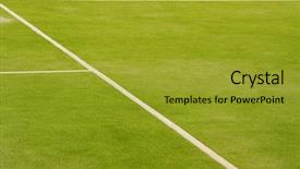  Presentation with green lines - PPT theme having paddle tennis green grass field background and a gold colored foreground