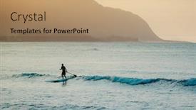  Presentation with hawaii - Cool new presentation design with paddleboard-surfer-silhouette-on-hawaii backdrop and a coral colored foreground