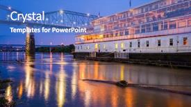  Presentation with chattanooga - Presentation theme featuring paddleboat - chattanooga tennessee usa riverfront background and a teal colored foreground