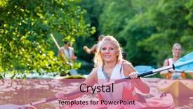  Presentation with kayak - Presentation enhanced with paddleboat - woman with kayak or canoe background and a  colored foreground