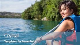  Presentation with lake - Slide set featuring paddling enjoying a lovely summer background and a  colored foreground