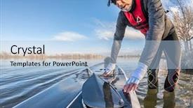  Presentation with life after death - Theme consisting of paddling gloves is launching background and a light blue colored foreground